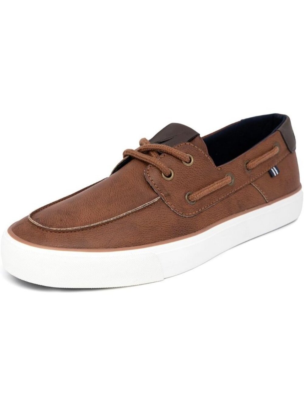 Nautica Men's Brown Allegheny Moc Toe Cushioned Insole Fashion Lace Up Loafers